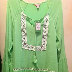 Lilly Pulitzer Amisa Top Mermaid Green NWT
